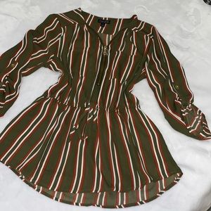 green fall blouse top